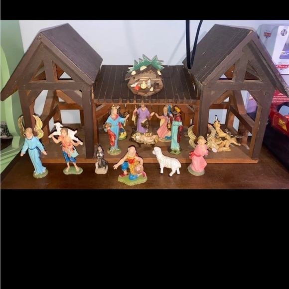 Vintage Fontanini Nativity Set Depose Italy - HUGE Stable - Picture 13 of 13